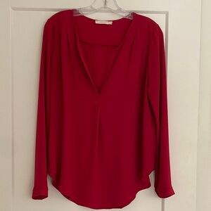 Red Ling Sleeve Blouse | Size Large